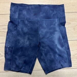 Lululemon Invigorate shorts 8” diamond dye shade navel blue sz 8